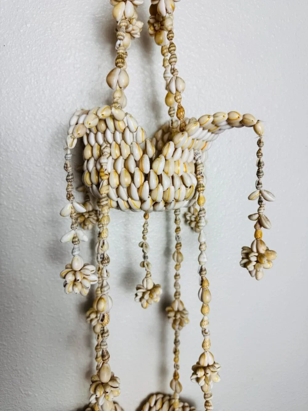 Vintage Seashell Cowrie Hanging Chandelie  2 Tiers 38